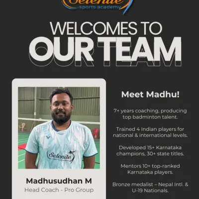 I'm excited to welcome Coach Madhusudhan M to the team. With 7+ years of experience and a history of producing state and national champions, he now leads our Pro Group.