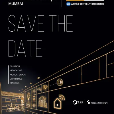 Save the date for the 7th edition of the Smart Home Expo. This official announcement graphic details the key features of the event: exhibition, networking, product demos, conference, and trainings.