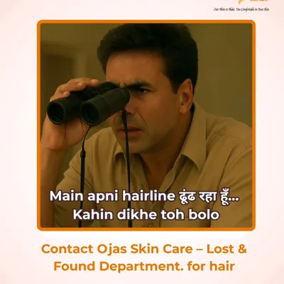 "Main apni hairline dhoond raha hu." If you feel like your hairline is lost, don't worry. At my clinic, we are the 'Lost & Found Department' for hair, specializing in bringing it back with advanced treatments.