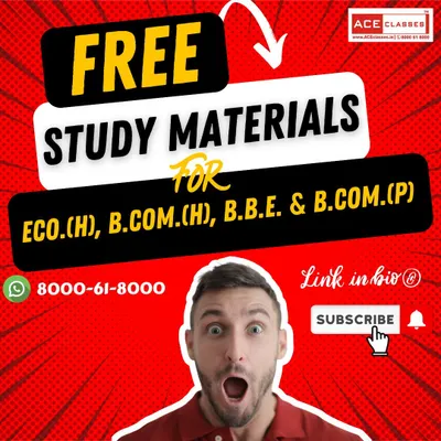 Get free study materials for ECO (H), B.COM (H), B.B.E. & B.COM (P). Just follow the link in our bio and subscribe for access.