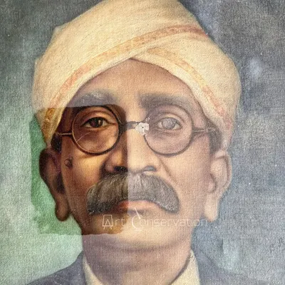 A side-by-side digital composite showing how I restore a faded and damaged portrait to its original state. This technique revives the subject's expression and features, demonstrating the power of art conservation.