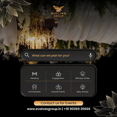 What can we plan for you? This graphic showcases the range of events we specialize in, from weddings and engagements to birthdays and baby showers. Your vision is our execution.