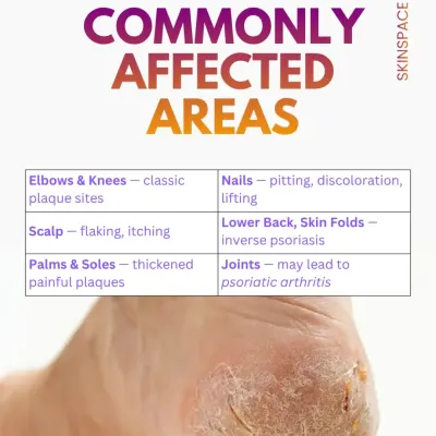 Psoriasis can affect many areas beyond the elbows and knees, including the scalp, nails, and even joints, which can lead to psoriatic arthritis. A thorough diagnosis is key to managing all aspects of the condition.