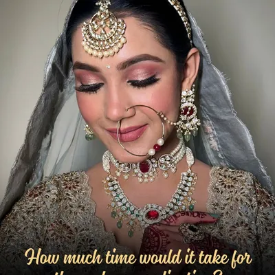 A picture of pure elegance. This bride's soft pink and silver look is the definition of modern bridal beauty, with glowing skin and rosy-hued eyeshadow.
