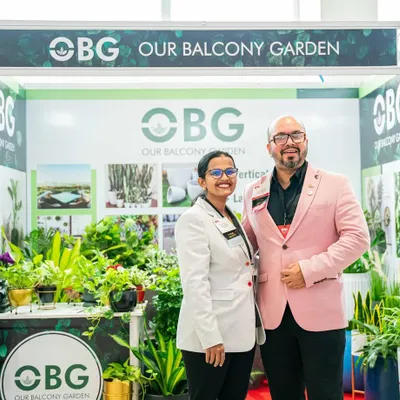 Together in all our ups and downs, because it’s “Our” Balcony Garden. Here we are, Prajwal and Poornima, at our booth during a BNI expo, ready to help Mangalore go green.