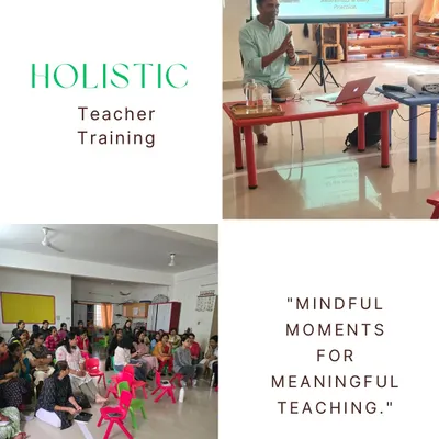 Before we can guide our children, we must first nurture ourselves. This collage from a holistic training session shows our commitment to mindful, conscious education. We bring this same focus on presence, empathy, and personal growth to our parenting workshops.