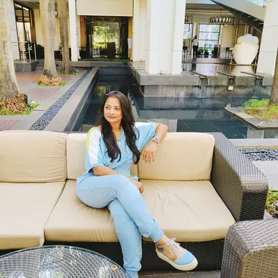 Relaxing at a beautiful venue between events. My work is demanding, but it also allows me to enjoy stunning locations and take moments to recharge before the next big celebration.