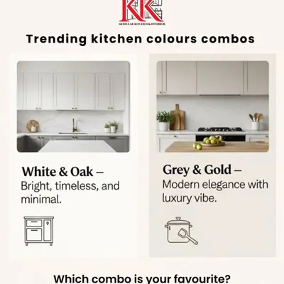 Which color combo is your favorite? Choose between the bright, timeless vibe of White & Oak or the modern elegance of Grey & Gold. Both are designed to make your kitchen feel fresh and stunning.