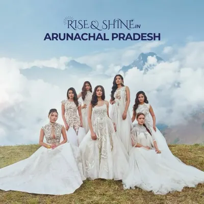 The official campaign image for the Femina Miss India 'Rise & Shine in Arunachal Pradesh' calendar. Our team was responsible for creating the diverse and elegant hairstyles for all the pageant queens.