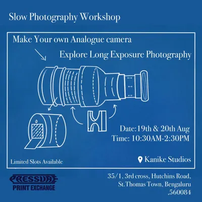 The blueprint for our Slow Photography workshop. Join us to make your own analogue camera from scratch and explore the art of long-exposure photography using handmade tools.
