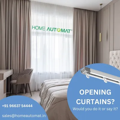 We offer you the choice between manual and automated control for everyday tasks. With our motorized curtain tracks, you can open your bedroom curtains with a simple voice command or schedule them to open with the sunrise.