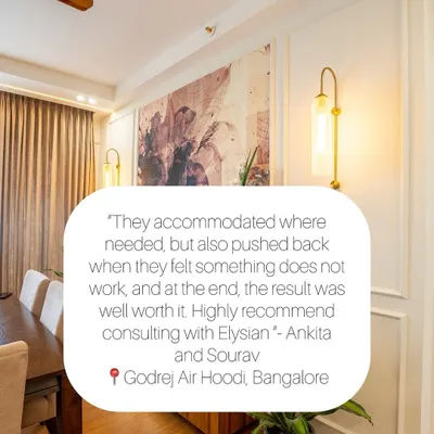 "They accommodated where needed, but also pushed back when they felt something does not work, and at the end, the result was well worth it." We believe in honest feedback to ensure the final design is both beautiful and practical. Thank you, Ankita and Sourav, for your trust.