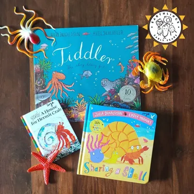 Our story selection for 'Water Worlds' week included classics like 'Tiddler' and 'Sharing a Shell'. These books are perfect for introducing marine life and themes of friendship and community.
