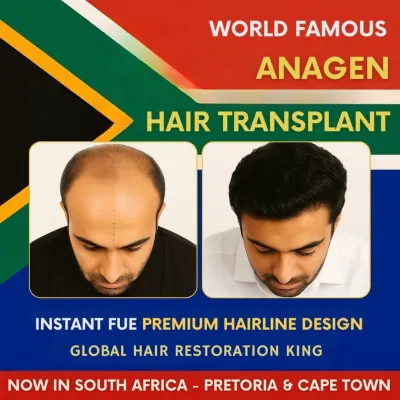 We are proud to bring our world famous Anagen hair transplant services to South Africa. Our Instant FUE and premium hairline design are now available in Pretoria and Cape Town.