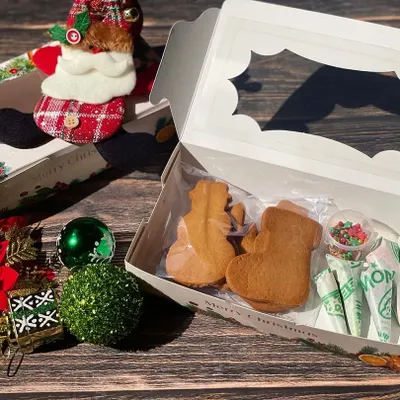 My Christmas DIY cookie kit is the perfect holiday activity. It comes with gingerbread cookies, icing, and sprinkles, all packed in a festive box.