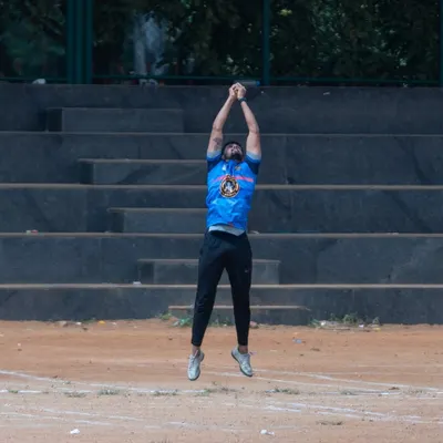 A spectacular catch in mid-air during a Lotus Cricket League match. Our players bring sheer brilliance and athleticism to the field.