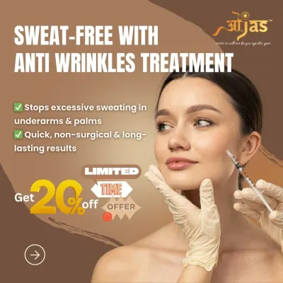 Did you know anti wrinkle treatments can also be used to stop excessive sweating? This treatment for hyperhidrosis is quick, non surgical, and provides long lasting relief from sweat in underarms and palms.