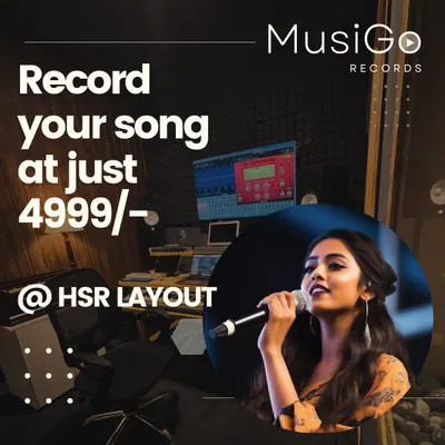 Take your singing dream to the next level with our special offer. Record your first song in our professional HSR Layout studio for just ₹4,999, including studio time and expert engineering.