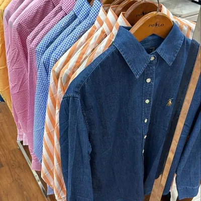 A great selection of authentic women's shirts from the Polo Ralph Lauren House in Jakarta. I found everything from a classic denim shirt to colourful gingham and striped options.