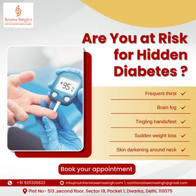 Are you at risk for hidden diabetes? Symptoms like frequent thirst, brain fog, and sudden weight loss can be early warning signs. Through personalized nutrition, we can address these issues proactively and prevent the onset of diabetes.