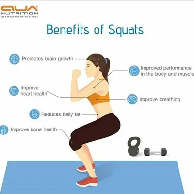 Squats are a foundational exercise with incredible benefits. They not only strengthen your legs and core but also help reduce belly fat, improve heart health, and even promote brain growth.