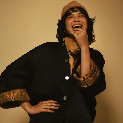 A moment of pure, uninhibited laughter from a shoot with House of Wandering Silk. We embrace joy on our sets, and it shows in the final images.