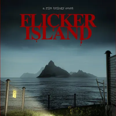 This is the official poster-style artwork for my conceptual project, "Flicker Island". This format is perfect for promoting a concept album or film trilogy event, establishing a clear brand and tone.