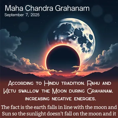 This post explains the Maha Chandra Grahanam, or lunar eclipse. We provide spiritual guidelines on what to do and what to avoid during such events to protect your home and family from negative energies.