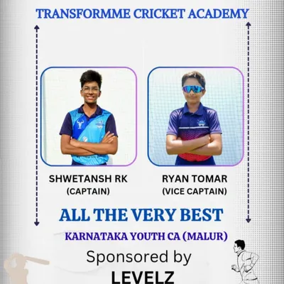 Announcing our Captain and Vice-Captain for the Karnataka Youth CA (Malur) team in the KSCA U-14 league. We are proud to have 10 of our players representing the team.