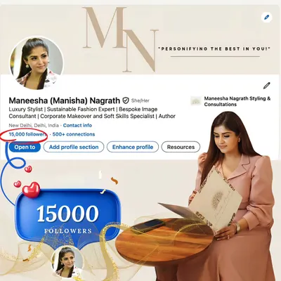 I am incredibly grateful to have built a community of over 15,000 professionals on LinkedIn. This milestone represents a shift in perception, proving that image consulting is a strategic tool for professional growth and leadership.