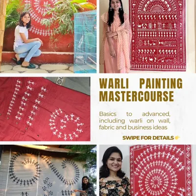 I also love to teach what I know. This is a glimpse into my Warli Painting Mastercourse, where I guide students from the basics of this beautiful folk art to creating advanced compositions for business or personal projects.