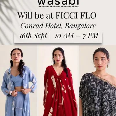 We were delighted to showcase Wasabi’s festive collection at FICCI FLO in Bangalore. This poster announced our participation, where we presented an ode to craftsmanship, elegance, and timeless luxury.