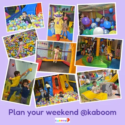 Planning a weekend party? This collage shows just a fraction of the fun you can have when you celebrate at Kaboom.