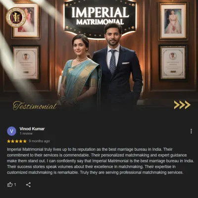 This review from Vinod Kumar commends our commitment to personalized matchmaking and expert guidance. Our success stories are a testament to our status as one of the best marriage bureaus in India.