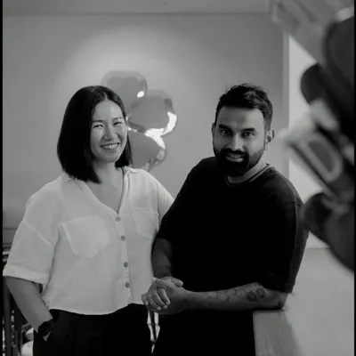 This is me and my husband, Vinesh. We've built our dream together, from the academy to our cafe, Kopitiam Lah. Our partnership is at the heart of everything we do.