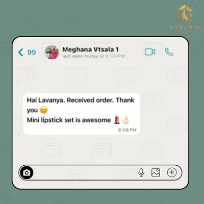 Receiving messages like this one from Meghana truly makes my day. I am so glad she loves her mini lipstick set. Knowing my handmade products bring a little joy is why I do what I do.