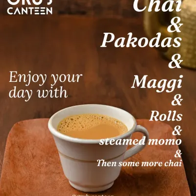 A cup of our freshly brewed chai is the perfect companion for any snack. This graphic shows our love for tea and the many comfort foods that go perfectly with it.