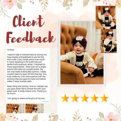 "Every single penny was worth it. My son was really looking like a prince." Feedback like this makes all the hard work feel so rewarding. Thank you for sharing these lovely photos from the Lohri celebration.