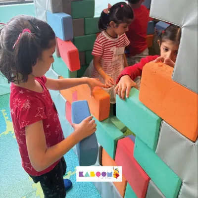 Building friendships, one block at a time! Our large, soft building blocks are perfect for little engineers to collaborate and construct their own forts and towers, sparking imagination and teamwork.