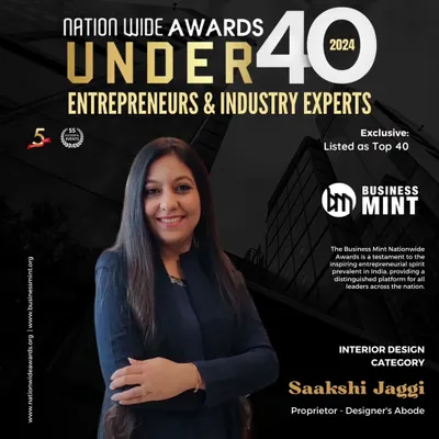 I am thrilled to be listed as a Top 40 Under 40 Entrepreneur and Industry Expert by Business Mint. This award recognizes my dedication to the field of interior design and my entrepreneurial spirit in building Designer's Abode.