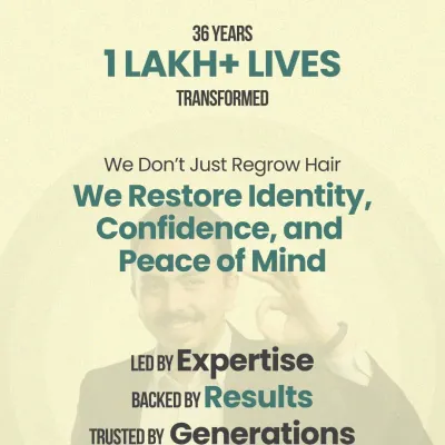 With 36 years of practice and over 1 lakh lives transformed, my mission goes beyond regrowing hair. We work to restore identity, confidence, and peace of mind, led by expertise and backed by results trusted by generations.