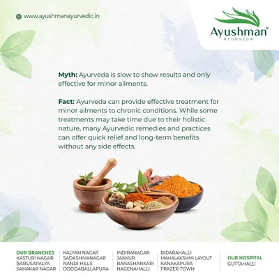 This post debunks the common myth that Ayurveda is slow and only for minor ailments. We clarify that while some treatments are gradual, many Ayurvedic remedies offer quick relief and long-term benefits for chronic conditions without side effects.