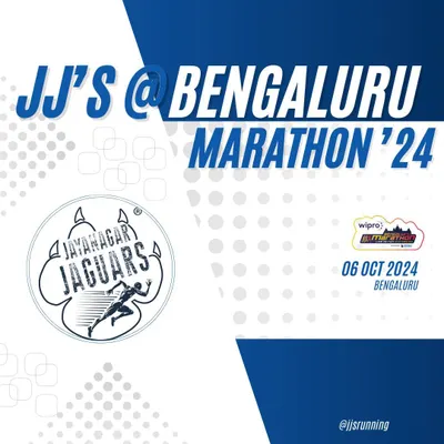 The Jayanagar Jaguars were out in full force for the Bengaluru Marathon. This is a celebration of our team's spirit and presence at one of the city's biggest running events.