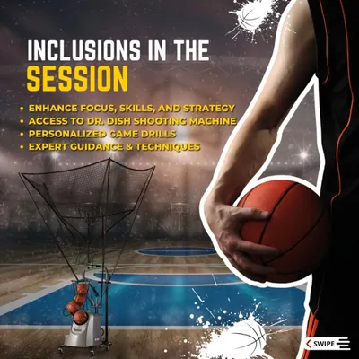My sessions are designed to enhance focus, skills, and strategy. You'll get access to advanced equipment like the Dr. Dish shooting machine and receive personalized game drills.