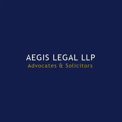 The official logo of my law firm, Aegis Legal LLP, which represents our commitment to providing a shield of protection through robust legal defense.