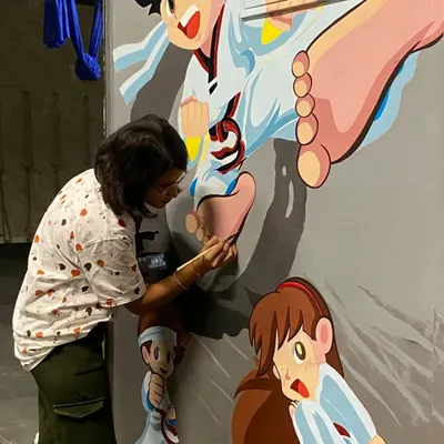 This project for a Taekwondo academy was so much fun. I used a bright, anime-inspired style to create a high-energy mural that motivates the students. It’s all about capturing movement and spirit to make the space feel dynamic and exciting.