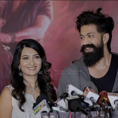 It was a great experience working with the lovely Radhika Pandit. Here I am with her and Yash during a press event.