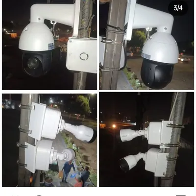 A successful multi-camera installation on a public utility pole. This setup required careful planning for camera placement, secure mounting, and weather-proofing, all of which are part of my comprehensive installation service.