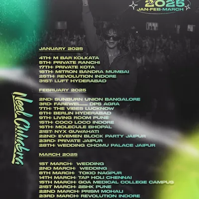 A look back at my packed schedule for Jan-Feb-March 2025. I played over 25 shows across the country, from Bangalore to Kolkata, proving my high demand as a touring artist.