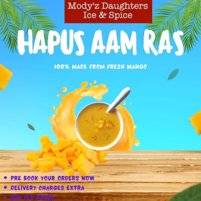 During the mango season, I prepare fresh Hapus Aam Ras from pure Alphonso mangoes, with no added preservatives. It is available for pre-order by the litre and is perfect for enjoying at home.